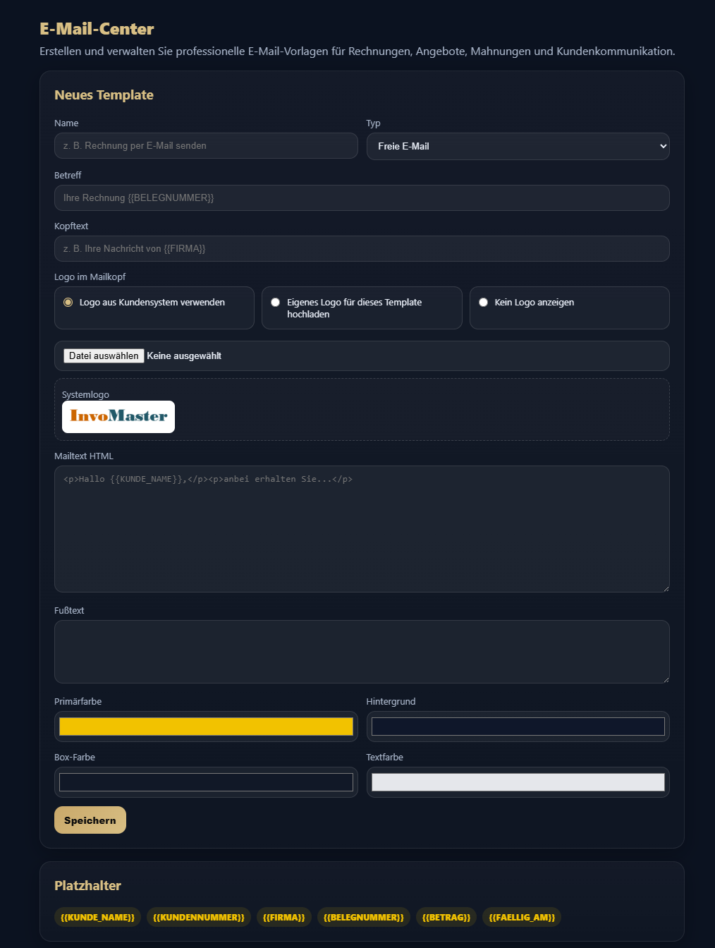 Screenshot: E-Mail-Center