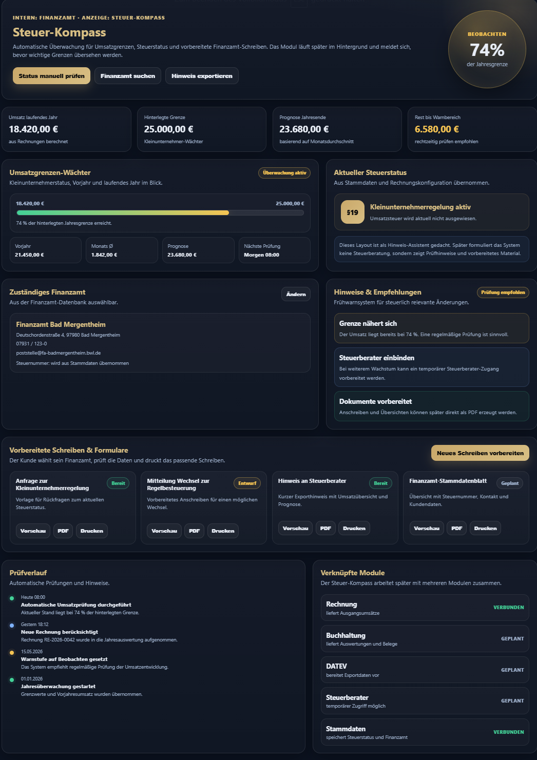 Screenshot: Finanzamt