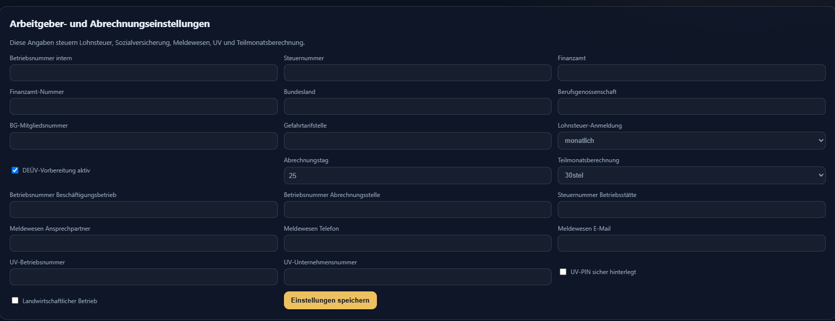 Screenshot: Lohnabrechnung