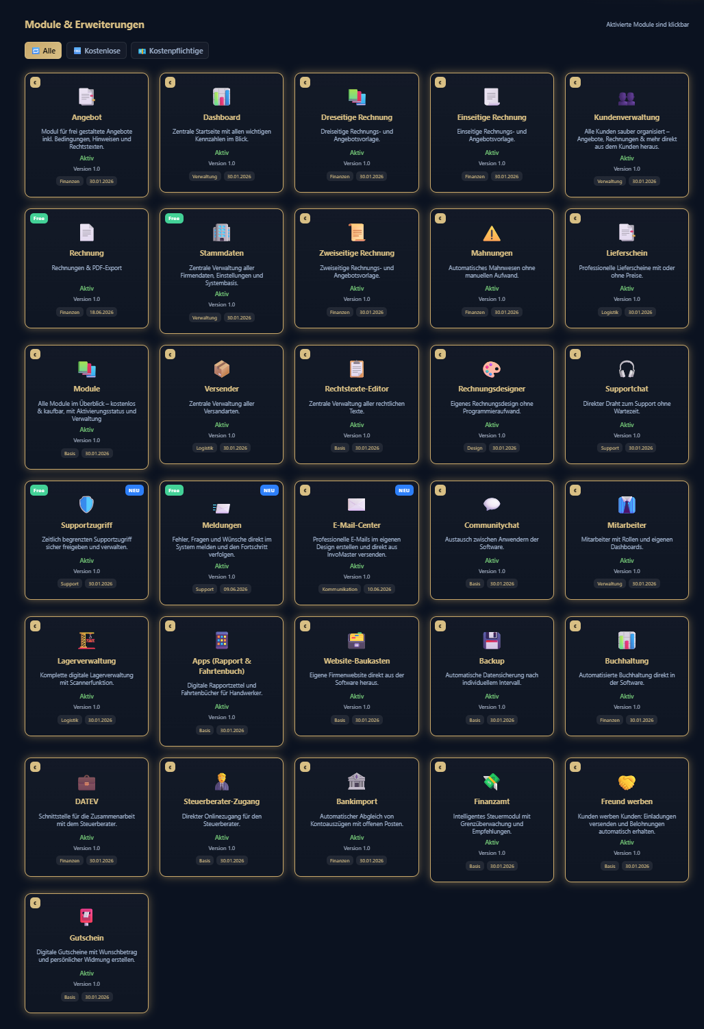 Screenshot: Module