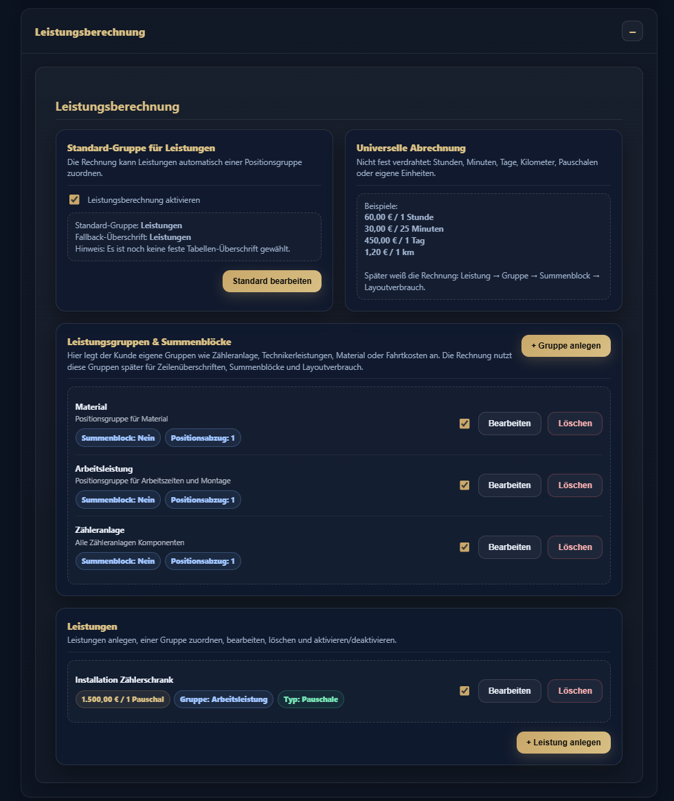 Screenshot: Stammdaten